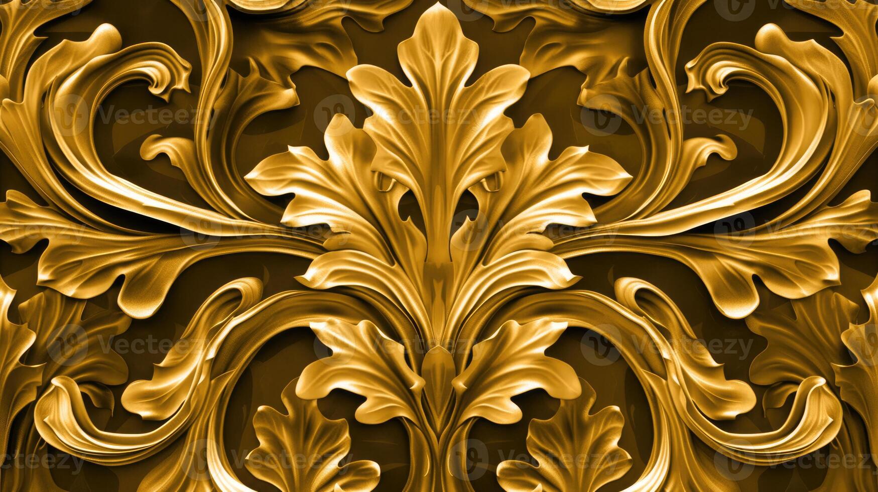 AI generated An abstract pattern with ornamental leaves, creating a decorative tapestry of organic allure, Ai Generated. photo