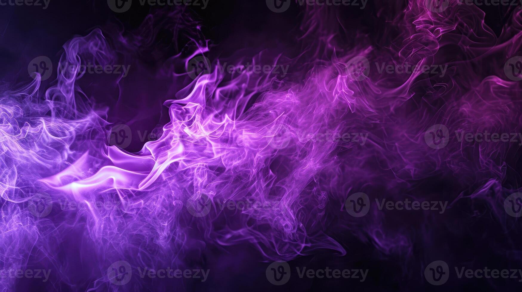 AI generated Witness the intense purple fire power against a striking black background. Ai Generated. photo