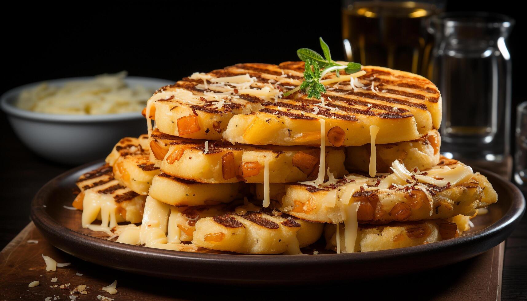 AI generated Freshness and indulgence on a homemade grilled gourmet plate generated by AI photo