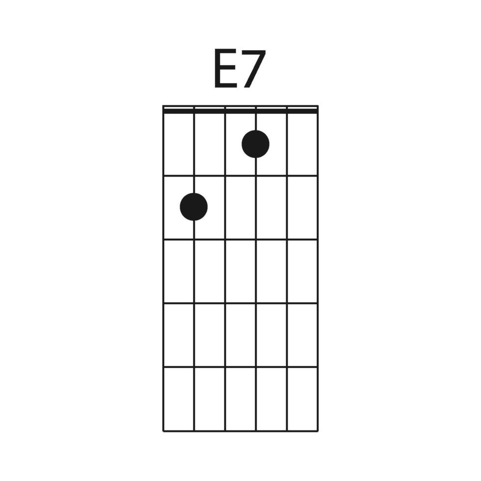 E7 guitar chord icon vector