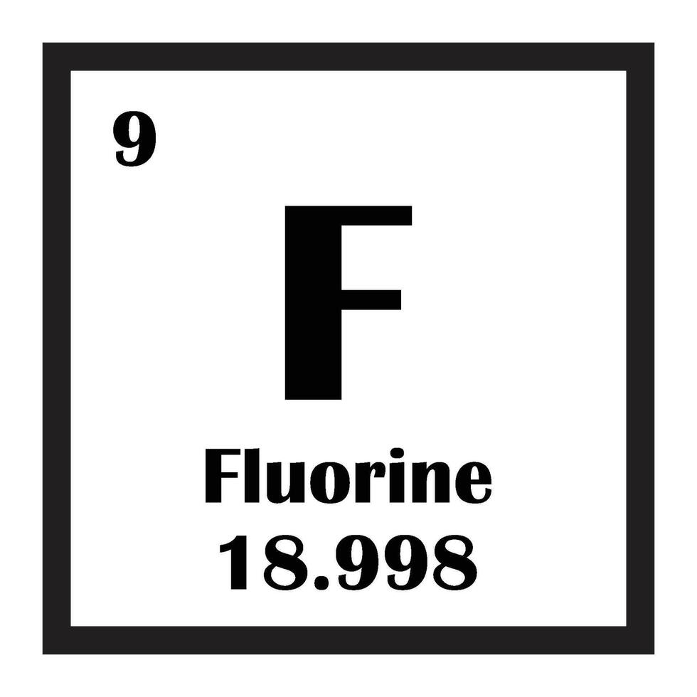 Fluorine chemical element icon vector