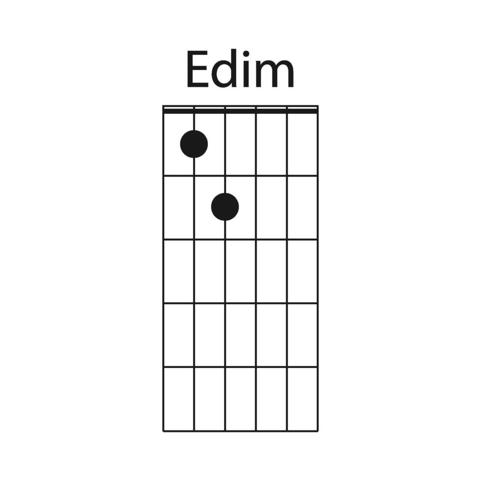 Edim guitar chord icon vector