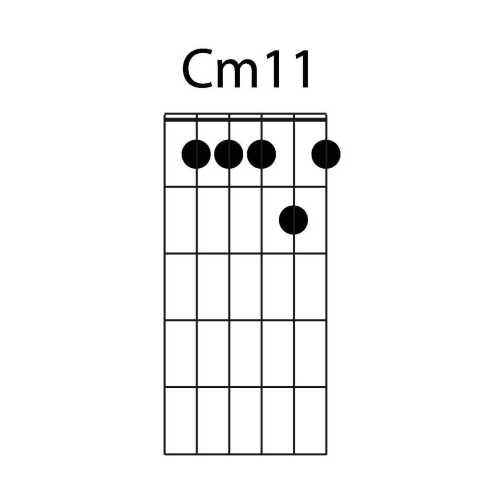 C11 guitar chord icon vector