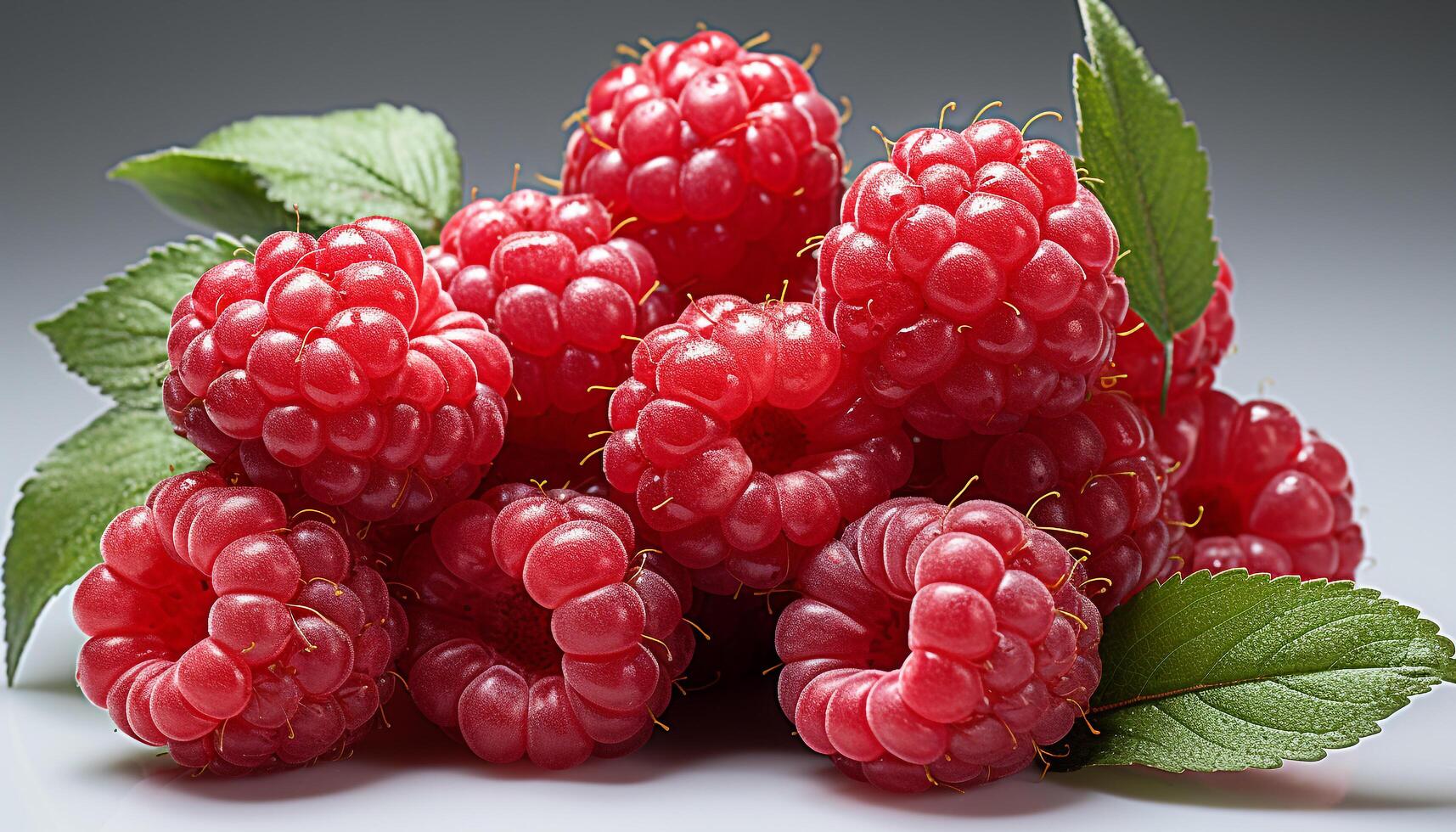AI generated Fresh, ripe berries on a wooden table, a healthy dessert generated by AI photo