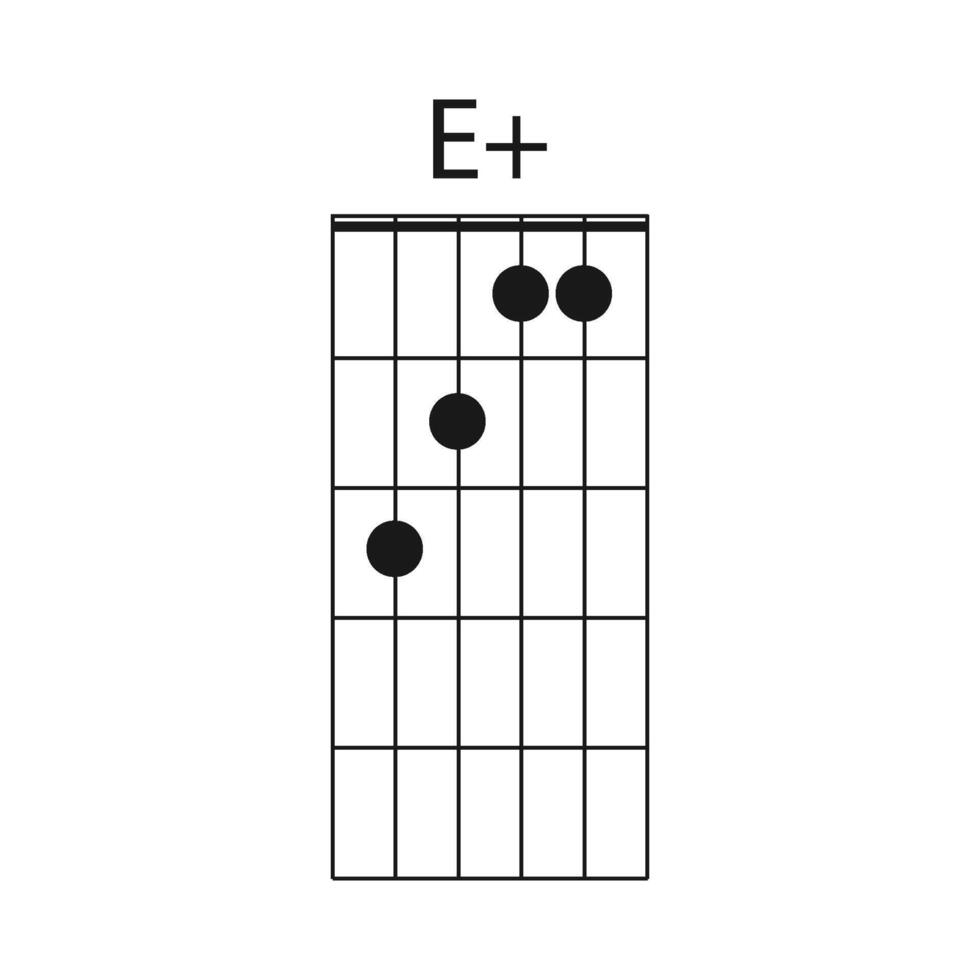 E plus guitar chord icon vector