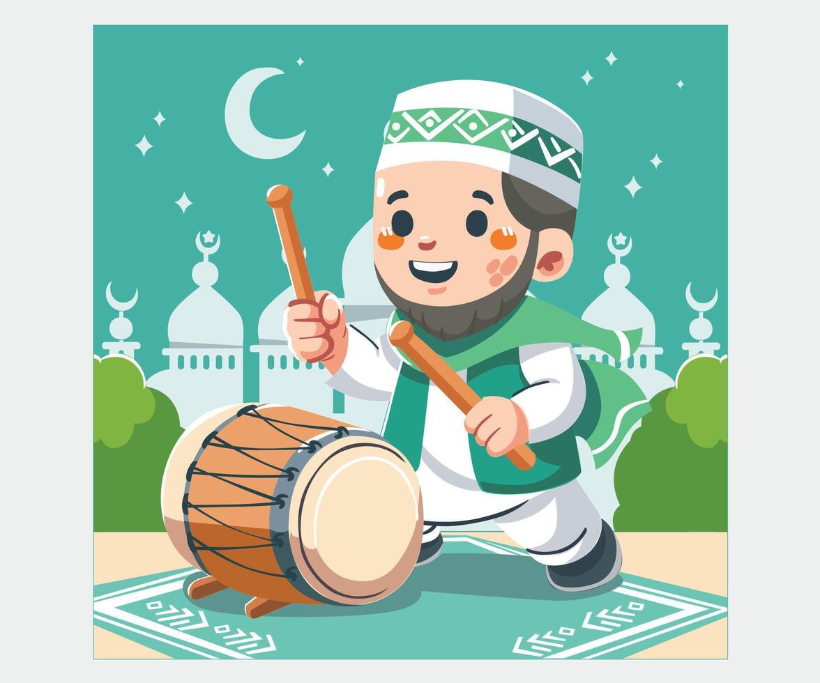 Hand Drawn Eid Fitr Background Illustration vector