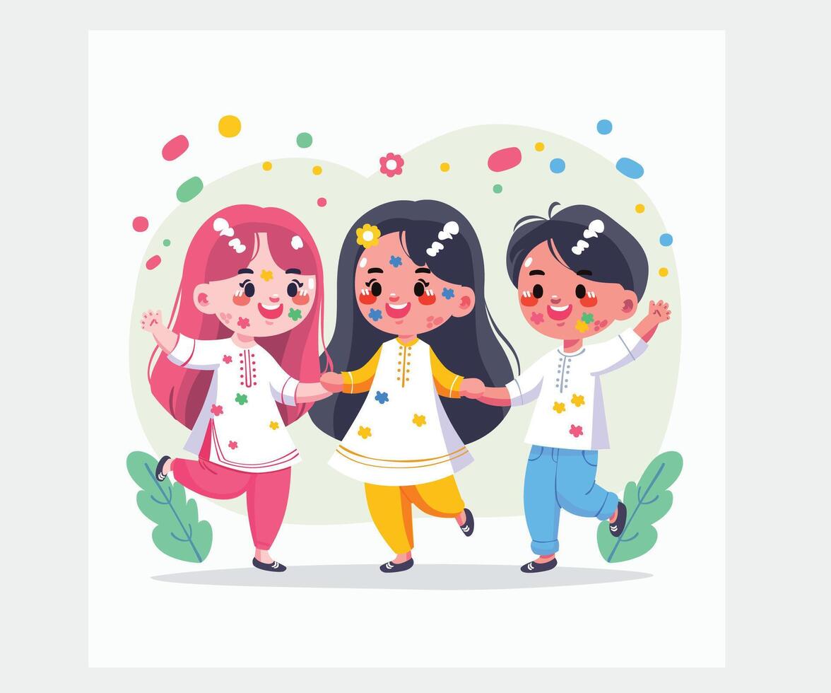 Hand Drawn Holi Festival Illustration vector