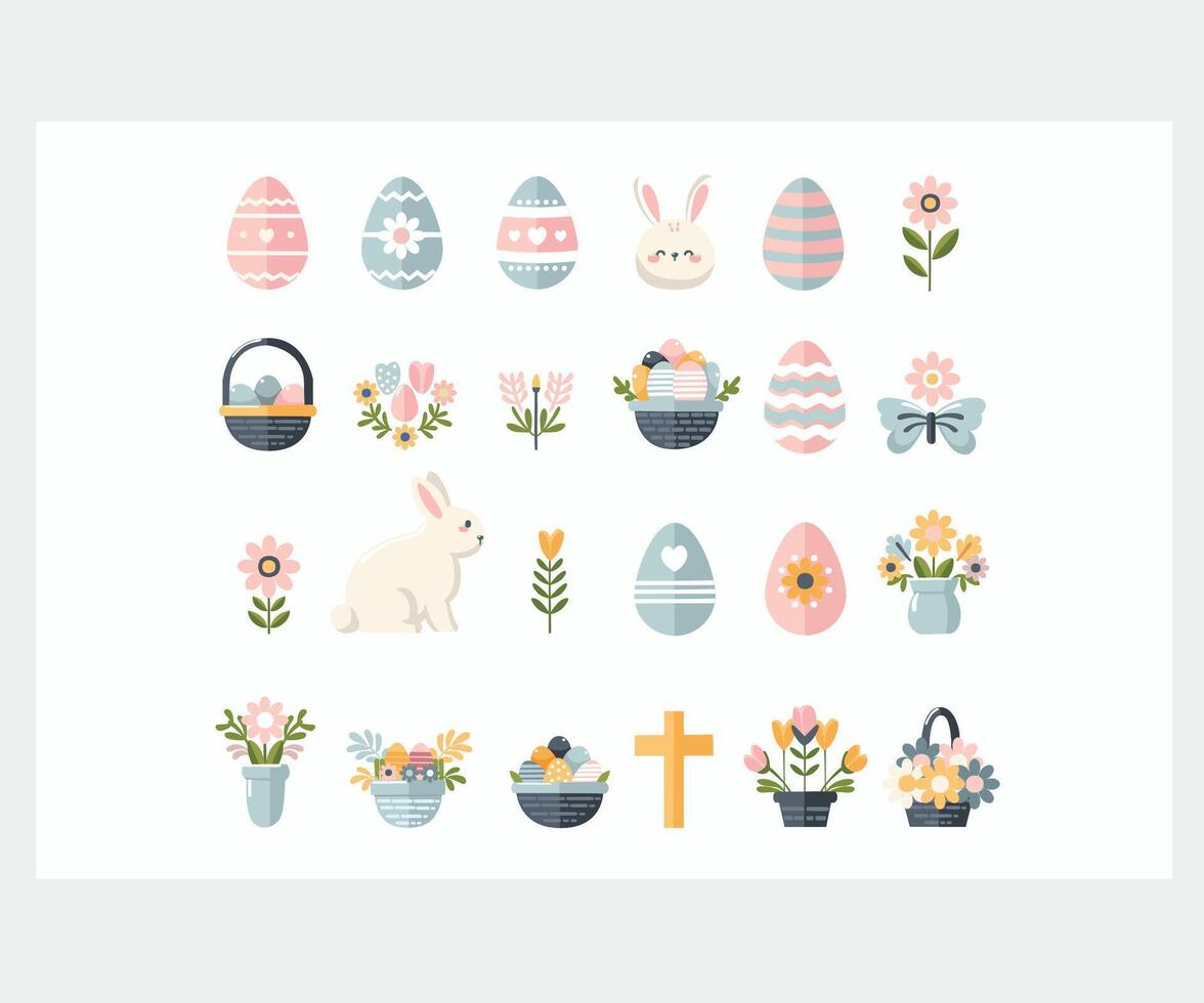 Hand Drawn Easter Elements Collection vector