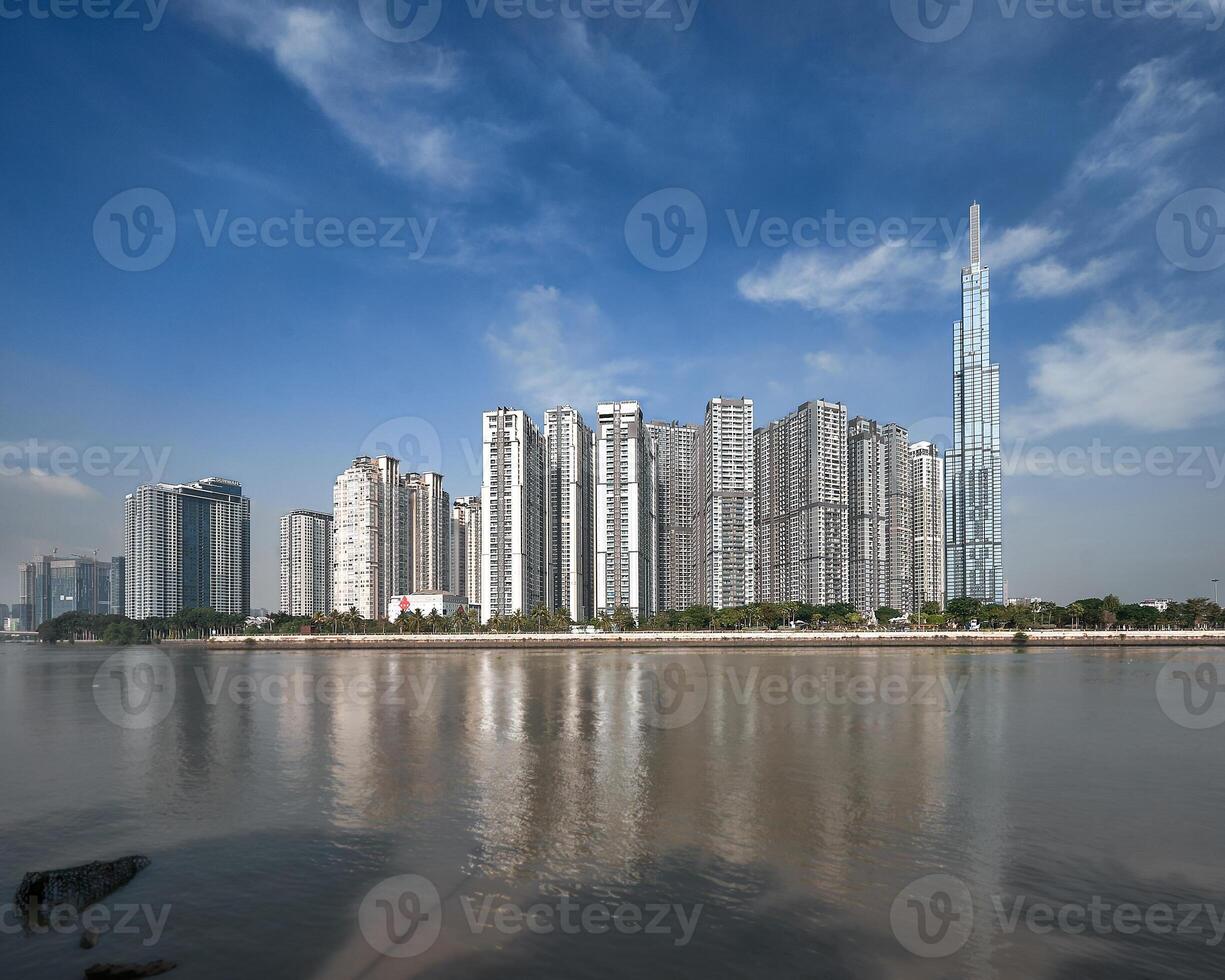 Beautiful morning at Landmarks 81 Ho Chi Minh City, the tallest building in Vietnam photo