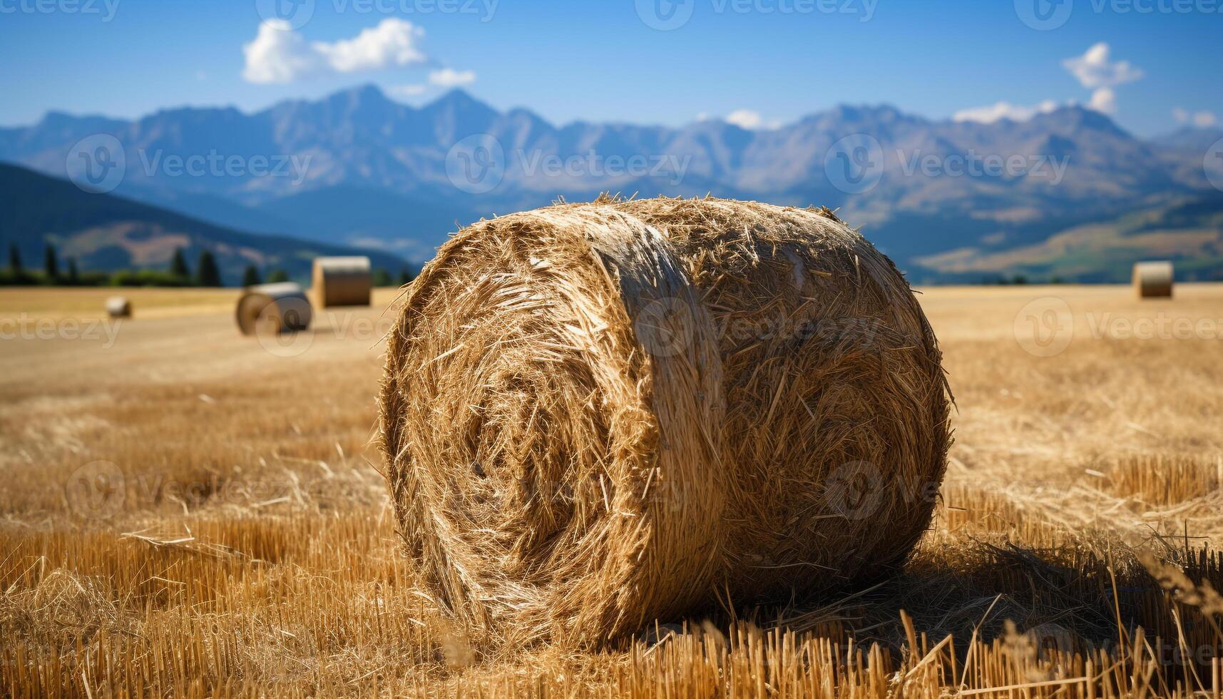 ai generado dorado trigo campos rodar debajo azul cielo, naturaleza cosecha generado por ai foto