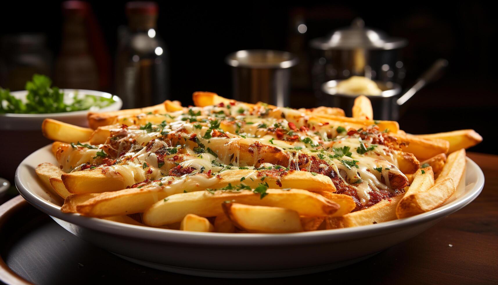 AI generated Freshness and gourmet meal cooked meat, grilled seafood, healthy vegetables generated by AI photo