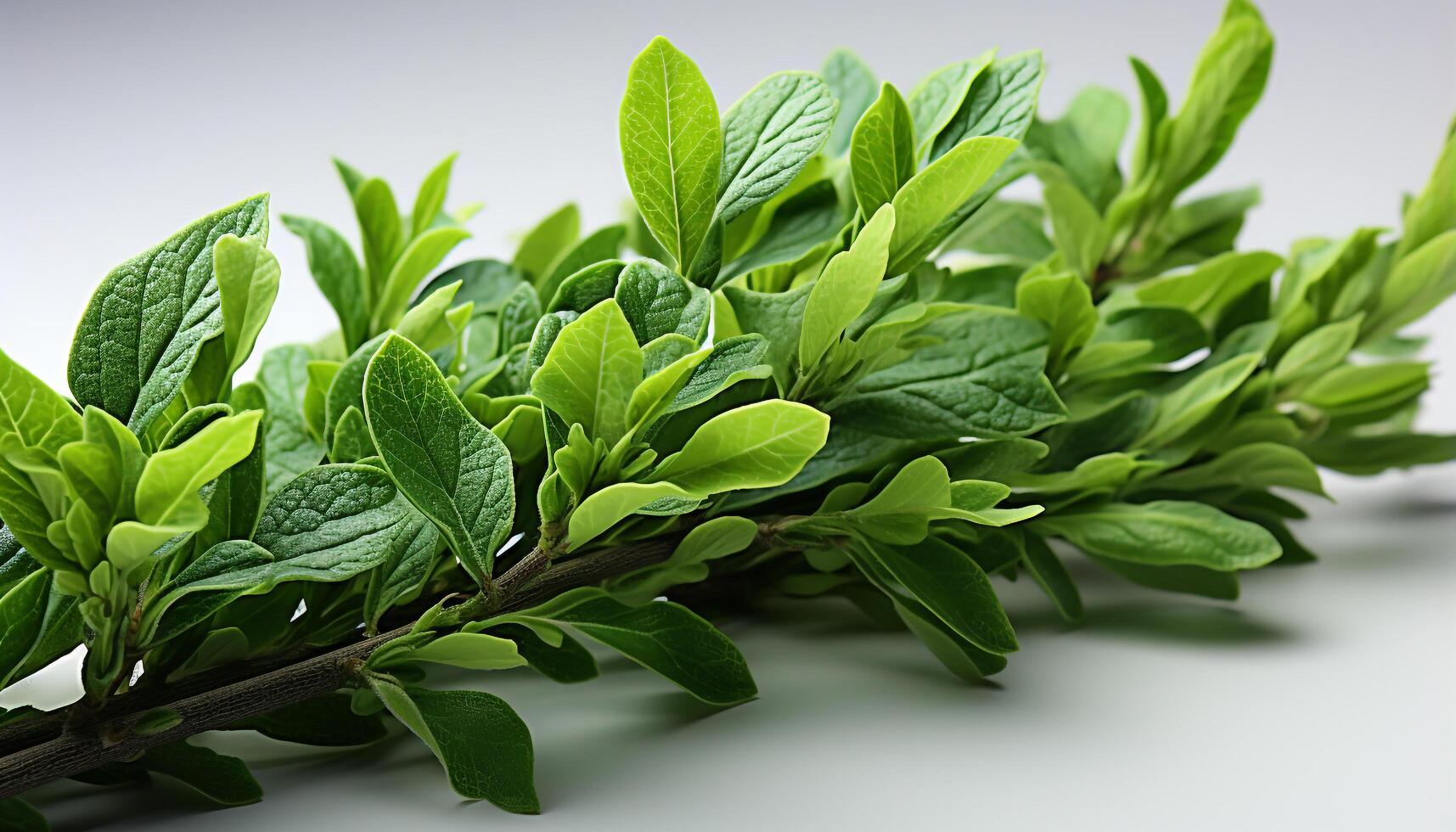 AI generated Fresh green mint leaf, a healthy culinary ingredient for vegetarian food generated by AI photo