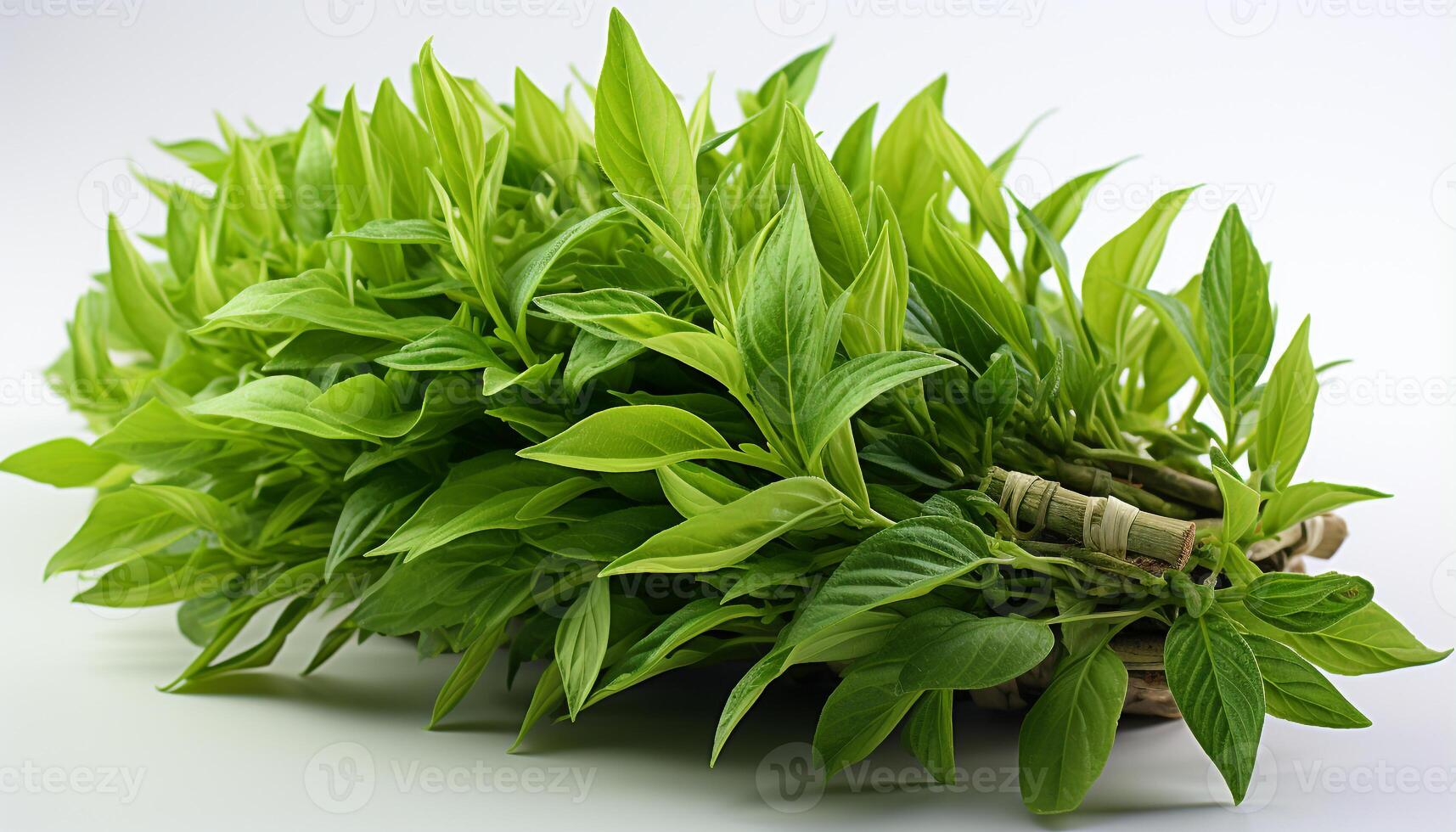 AI generated Fresh green plant growth in nature, on white background generated by AI photo