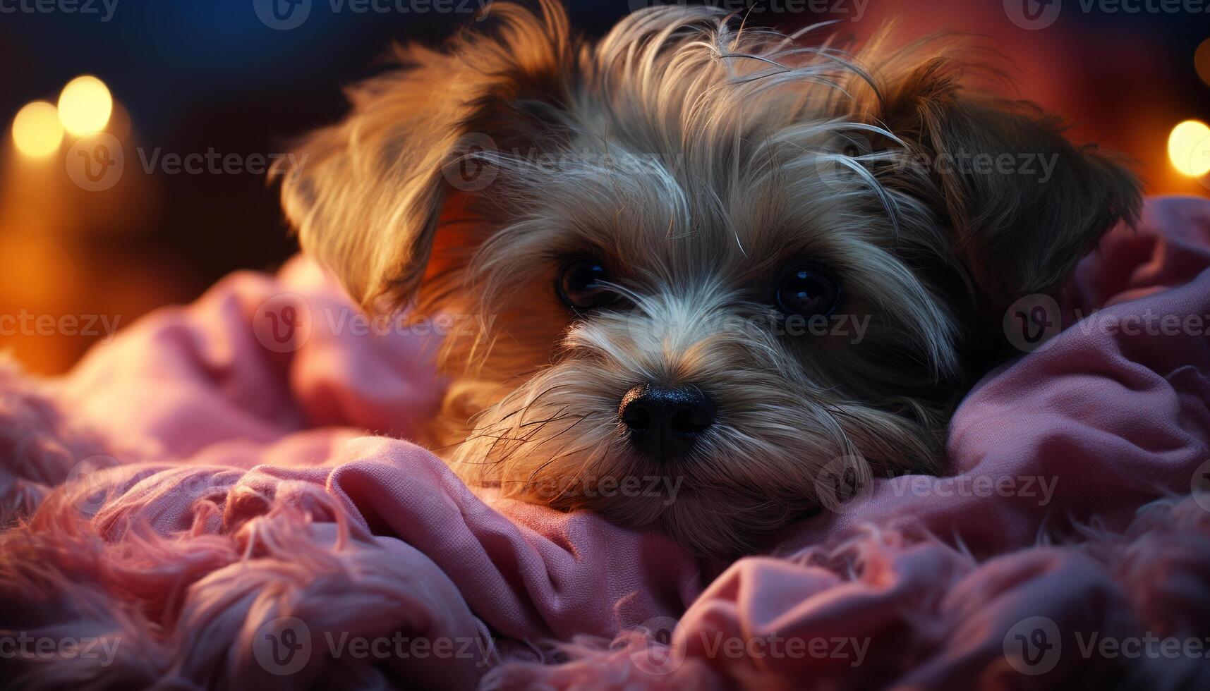 AI generated Cute puppy terrier looking at camera, playful and obedient generated by AI photo