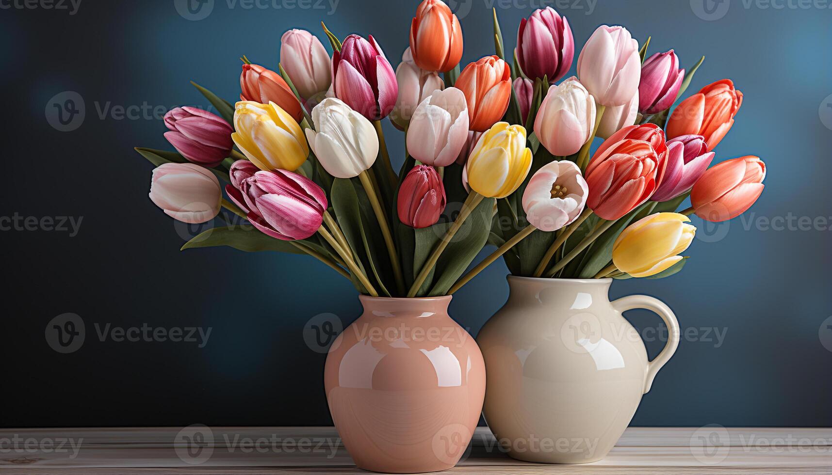 AI generated Freshness of nature beauty in a multi colored bouquet of flowers generated by AI photo