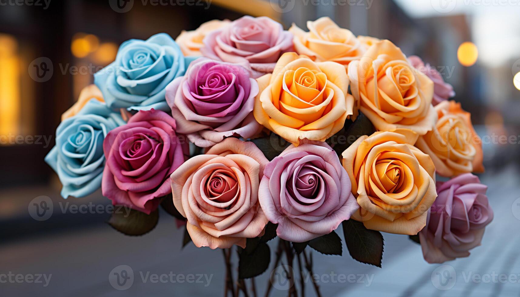 AI generated Freshness and beauty in nature a bouquet of multi colored flowers generated by AI photo