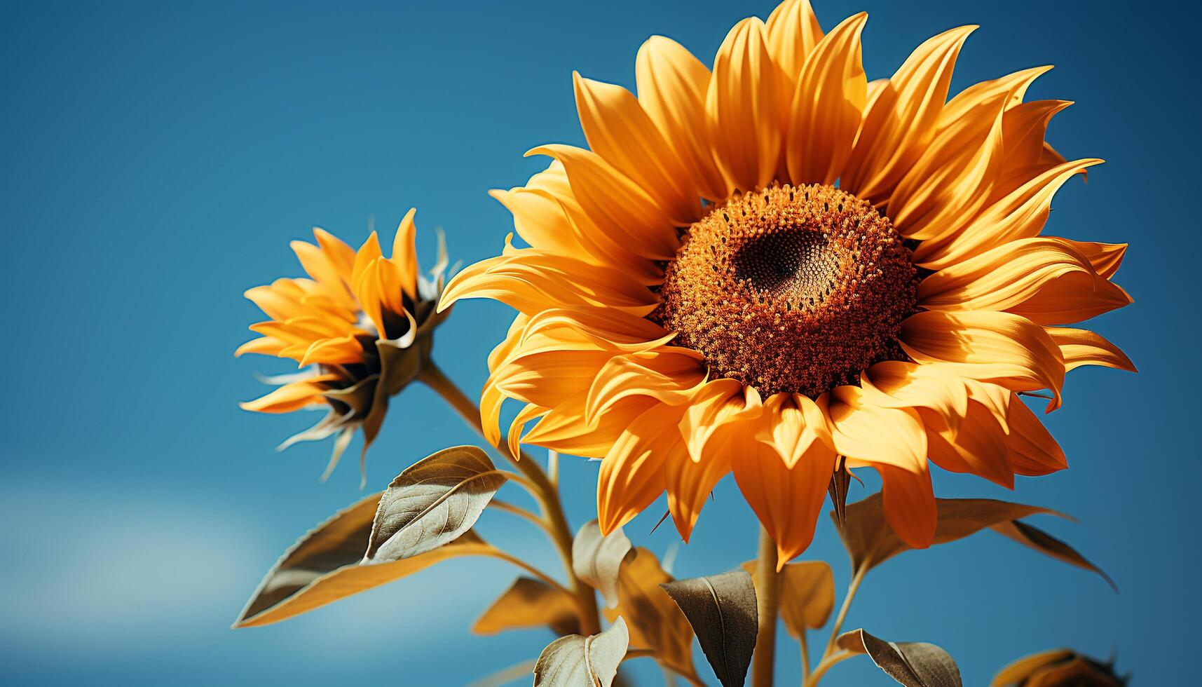 AI generated Vibrant sunflower blossom brings nature beauty to the meadow generated by AI photo