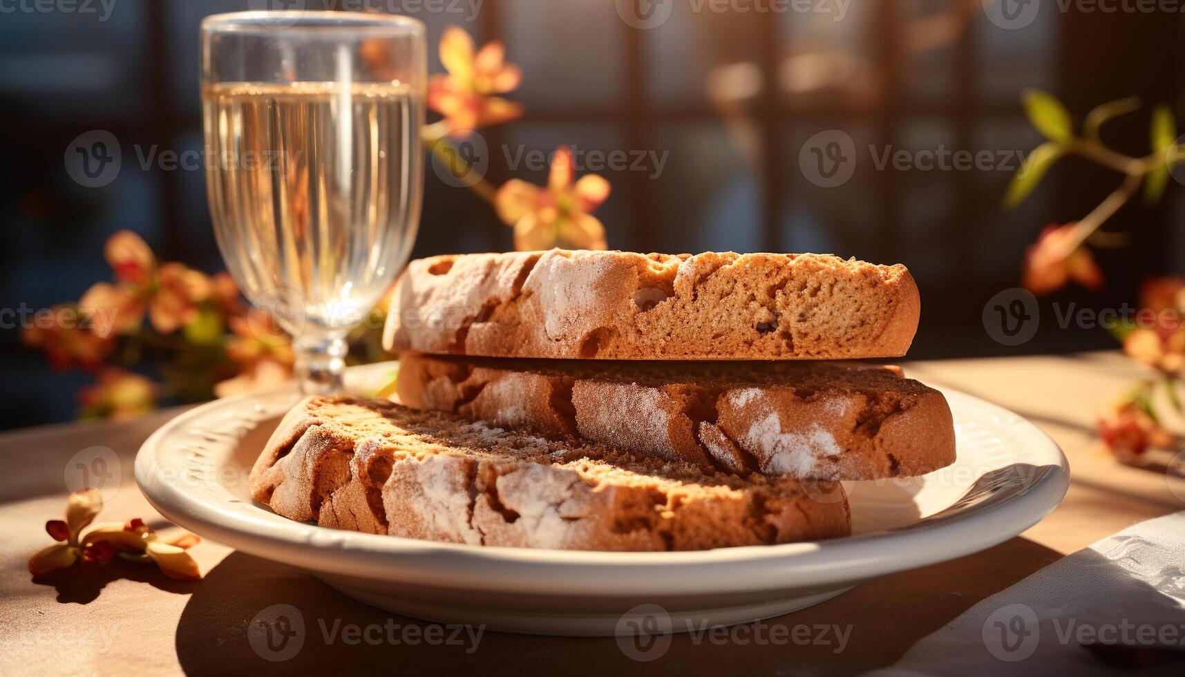 AI generated Homemade dessert on rustic table, indulgence in sweet celebration generated by AI photo