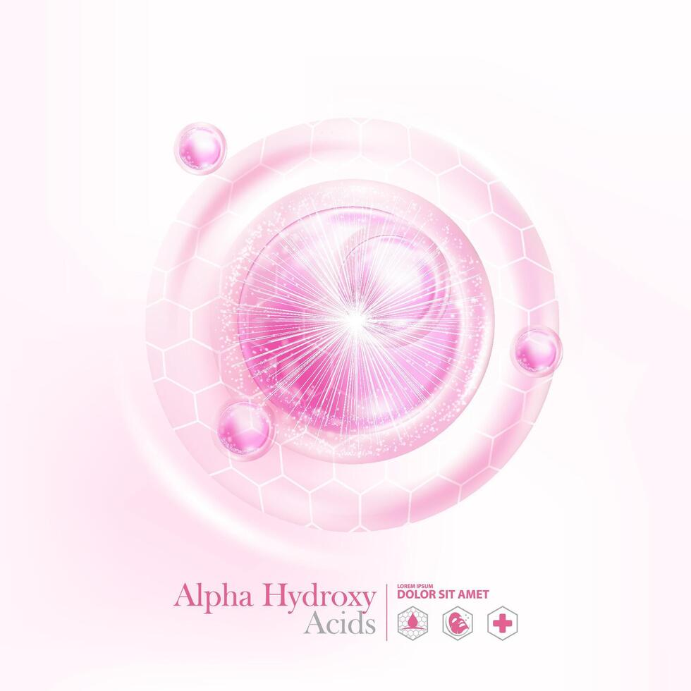 Alpha hydroxy acid , AHA for Skin Care Cosmetic poster, banner design vector