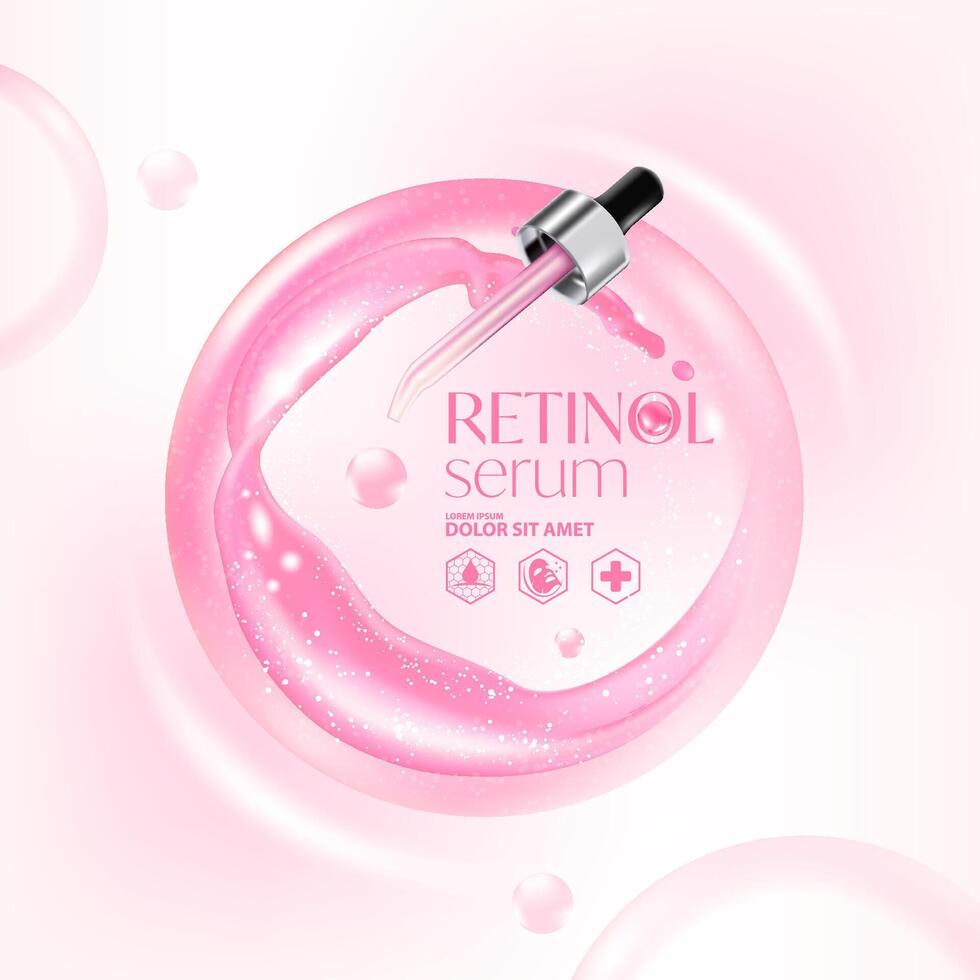 retinol suero piel cuidado cosmético vector
