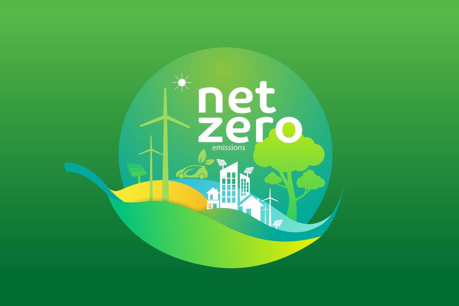 Net zero and carbon neutral concept. vector