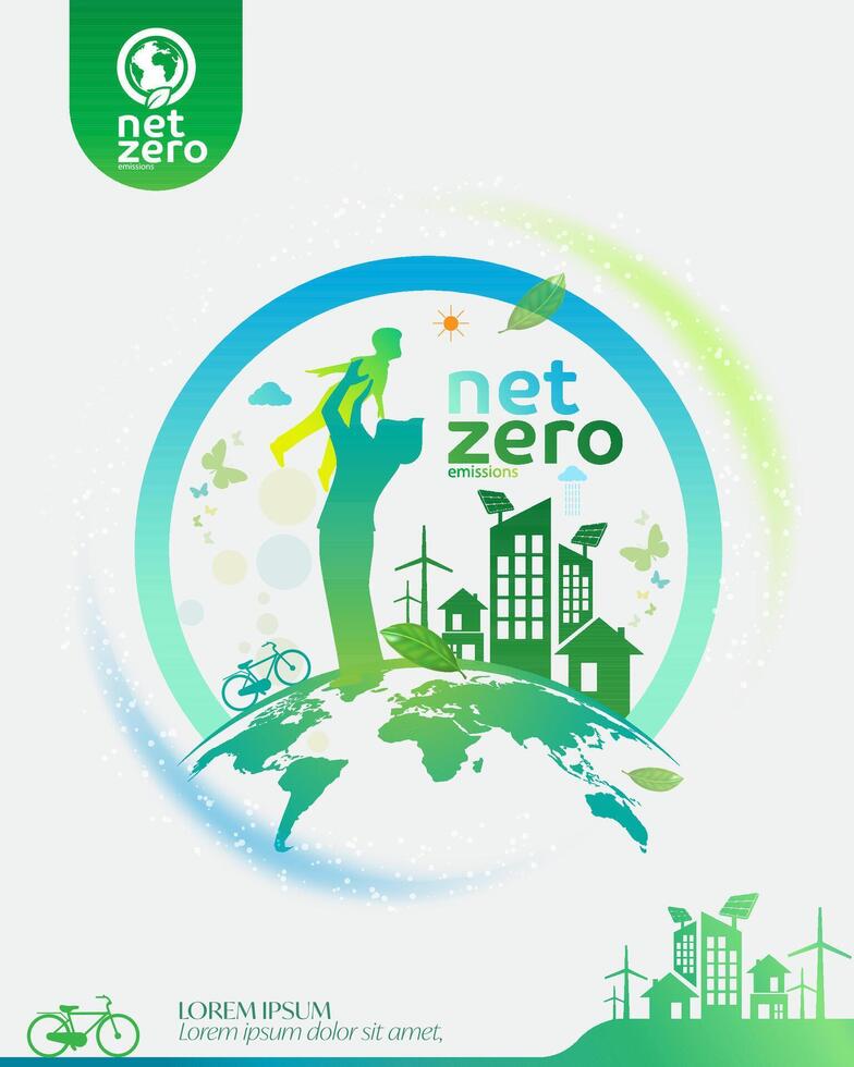 Net zero and carbon neutral concept. vector