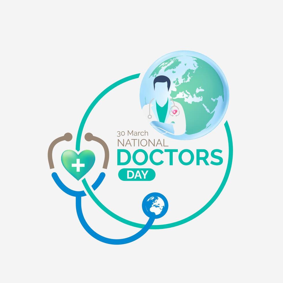 international doctors' day vector logo event concept