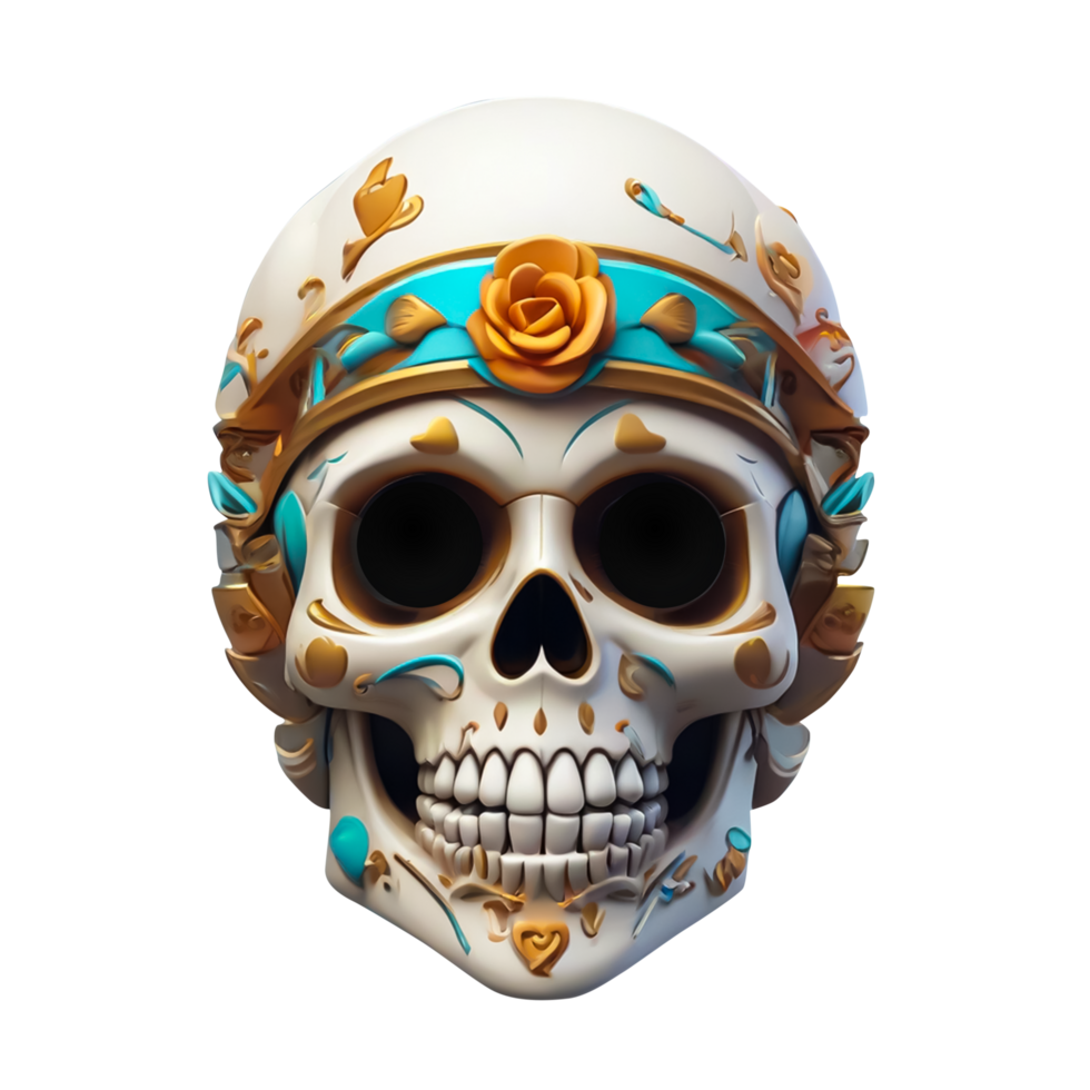 AI generated Dia de Los Muertos Sugar Skull png