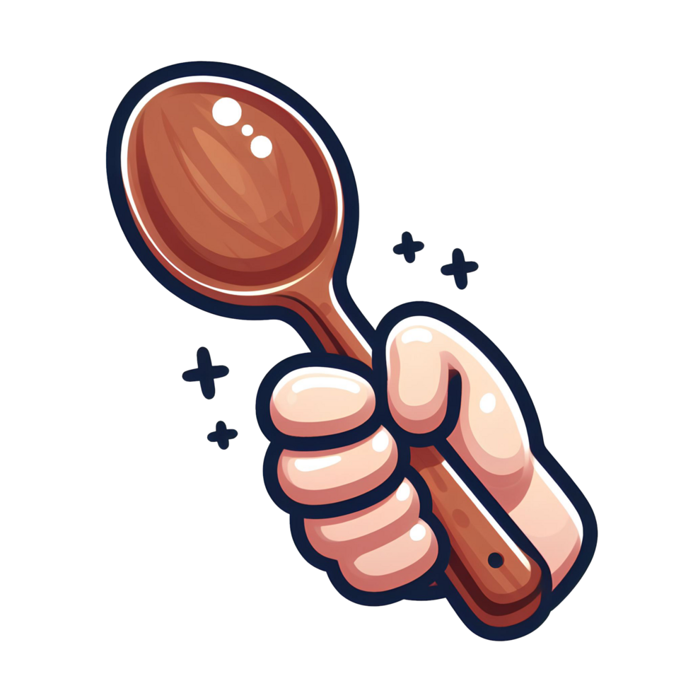 AI generated hand hold a spoon png