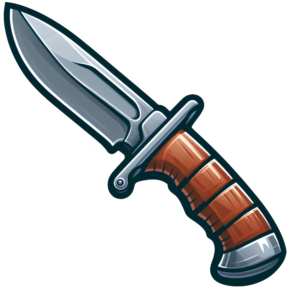 AI generated survival knife cartoon png