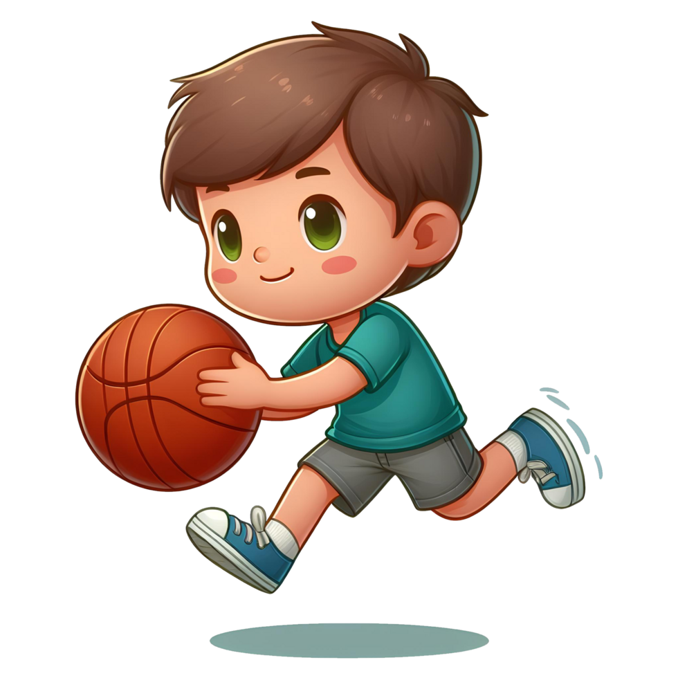 AI generated child playing basketball png