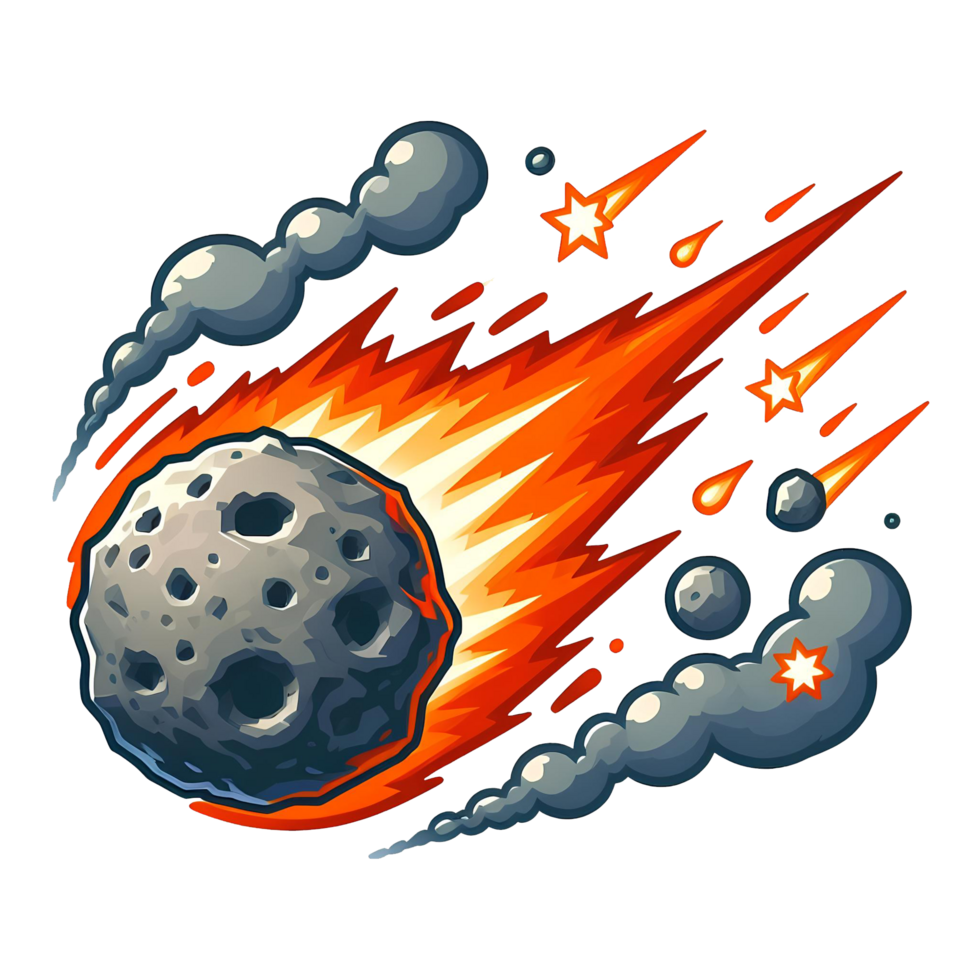 AI generated meteor falls cartoon style png