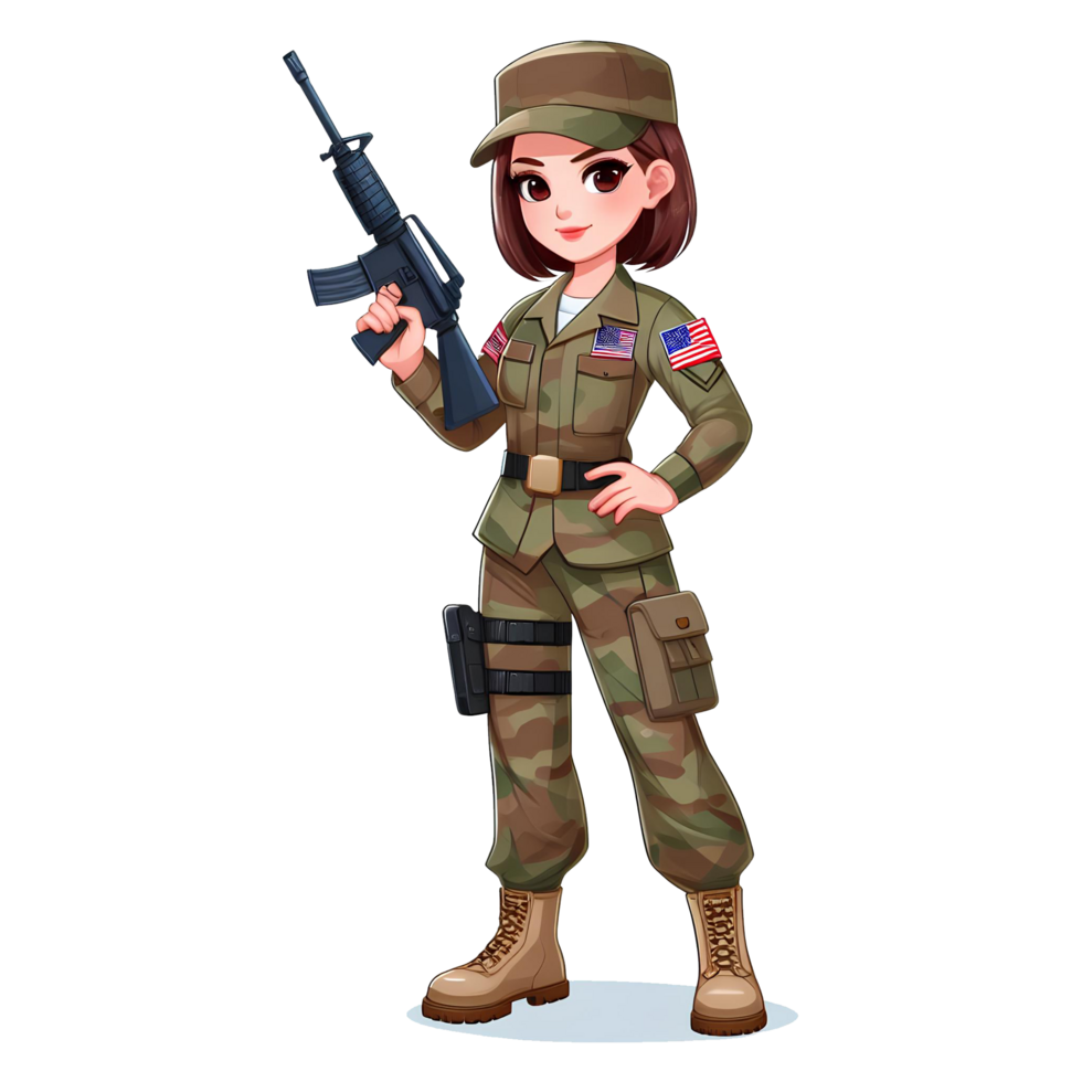 AI generated US soldier with rifle png