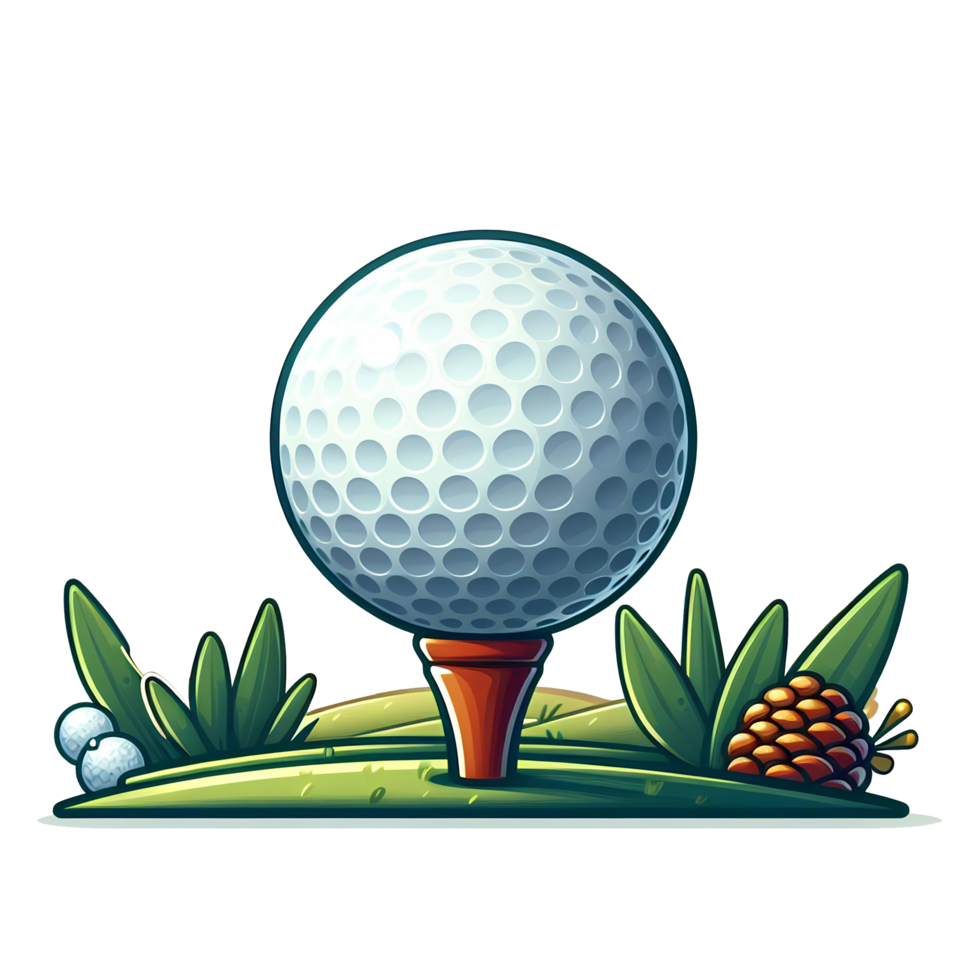 AI generated golf ball on the grass png