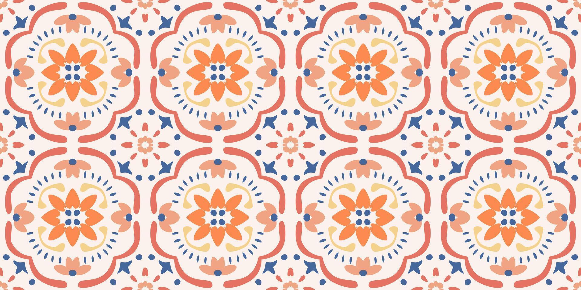 Ethnic abstract tile art. Seamless pattern in tribal, folk embroidery, and Mexican style. Aztec geometric art ornament print. Design for carpet, wallpaper, clothing, wrapping, fabric, cover, textile. vector