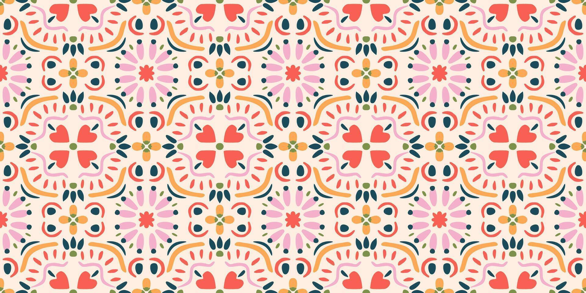 Ethnic abstract tile art. Seamless pattern in tribal, folk embroidery, and Mexican style. Aztec geometric art ornament print. Design for carpet, wallpaper, clothing, wrapping, fabric, cover, textile. vector