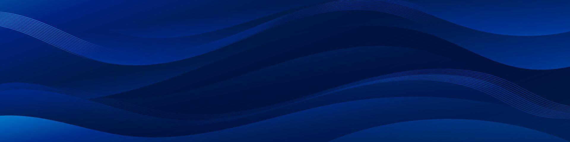 Abstract Dark blue banner color with a unique wavy design. It is ideal for creating eye catching headers, promotional banners, and graphic elements with a modern and dynamic look. vector