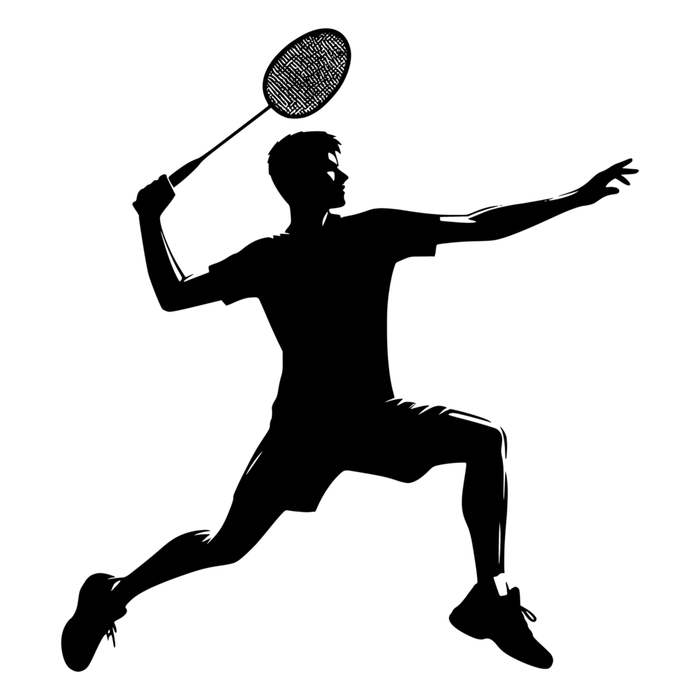 AI generated silhouette of a badminton player PNG