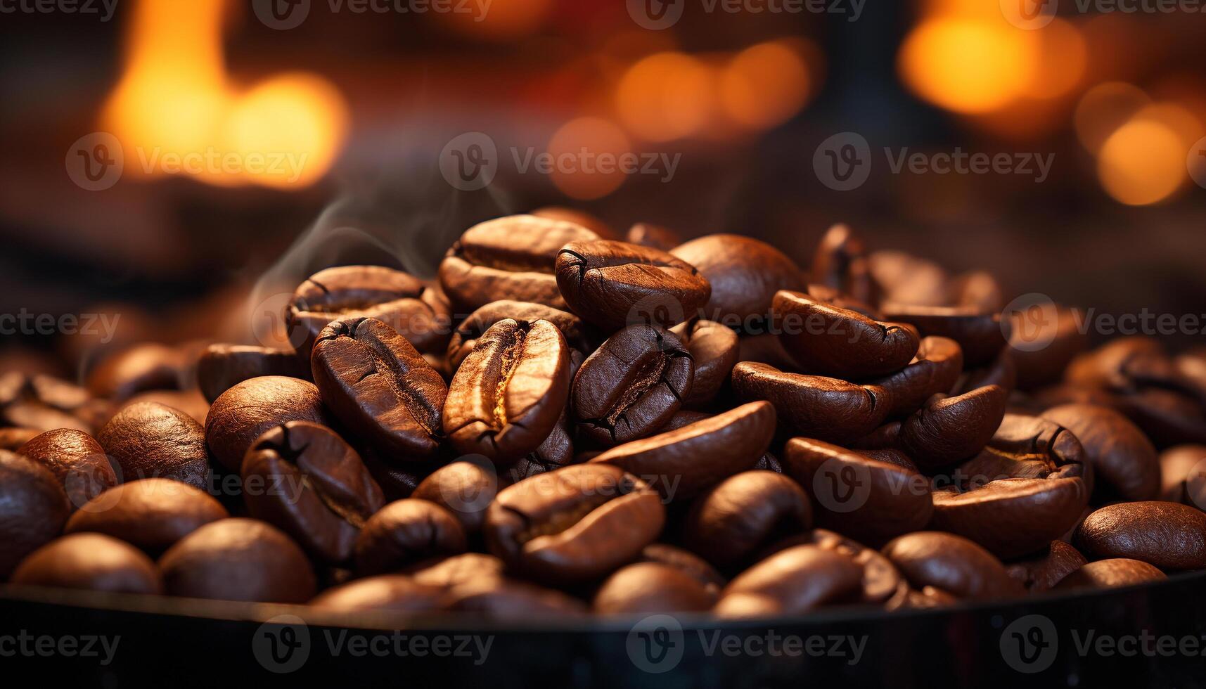 AI generated Freshly brewed coffee on a wooden table, warming and aromatic generated by AI photo