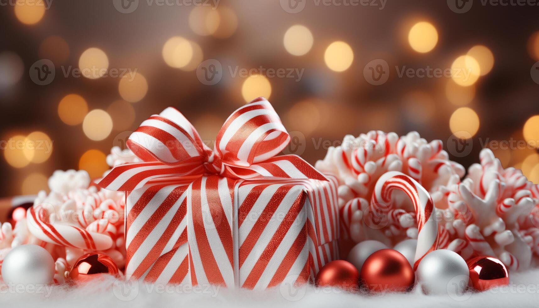 AI generated Christmas tree decoration glowing with love and humor generated by AI photo