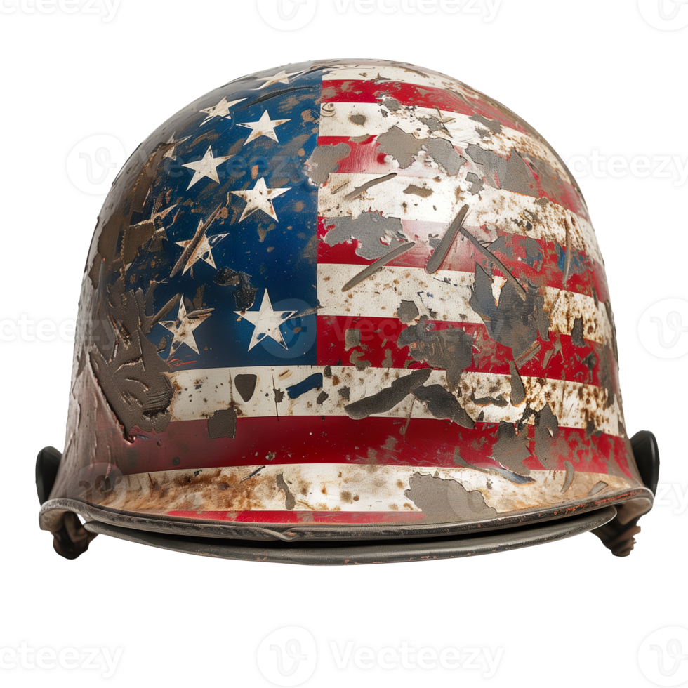 AI generated Warrior helmet in American flag colors png