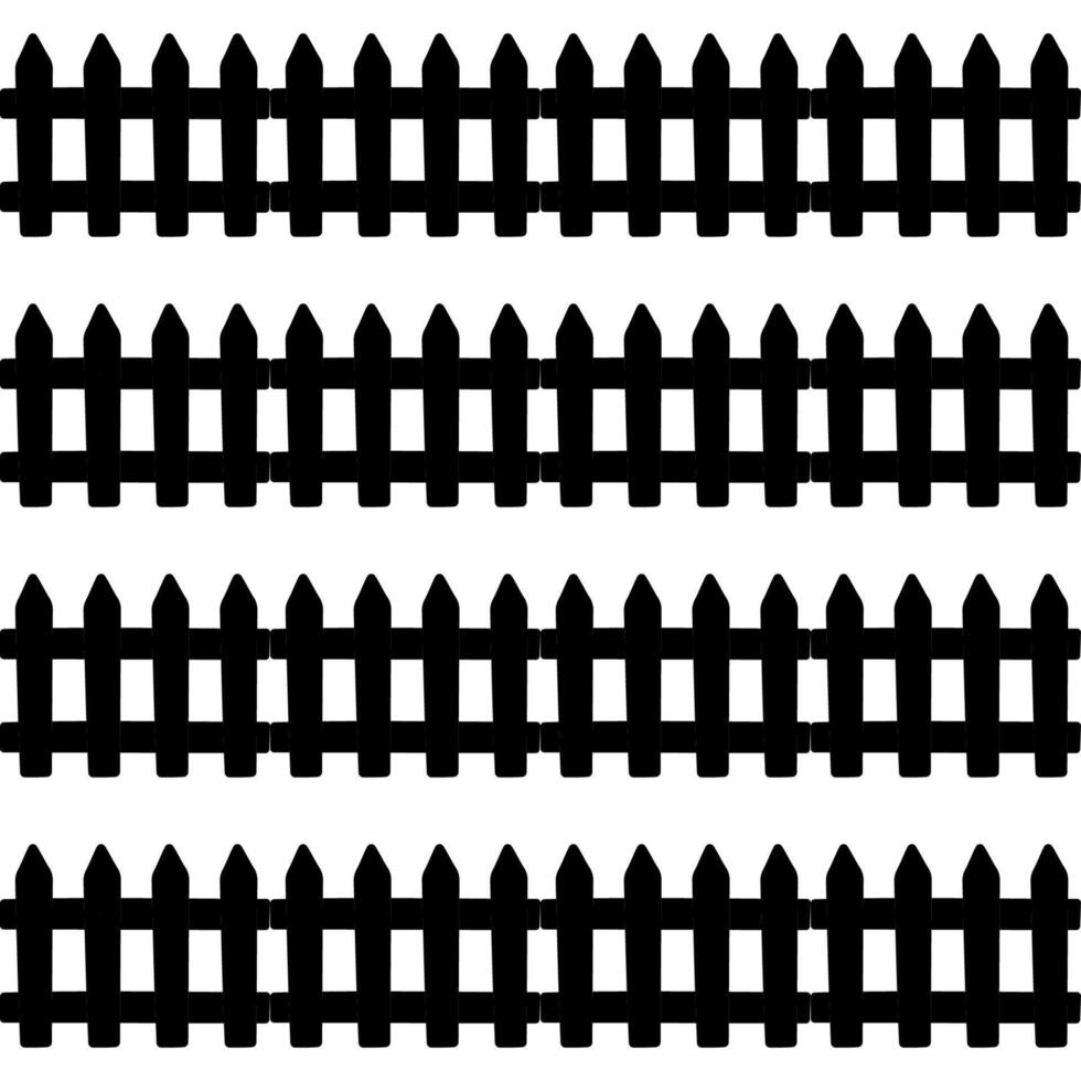 fence wooden garden fencing black pattern tree vector