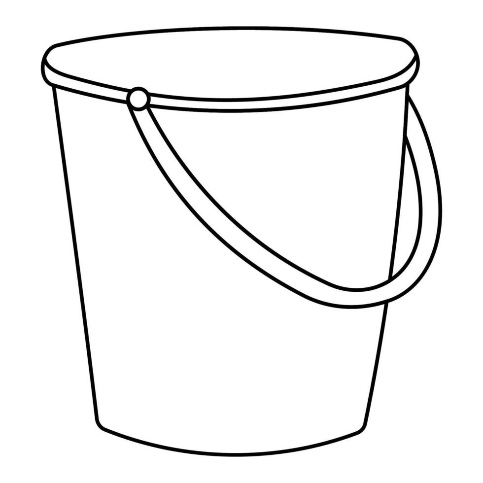 bucket garden pasic water line icon element vector