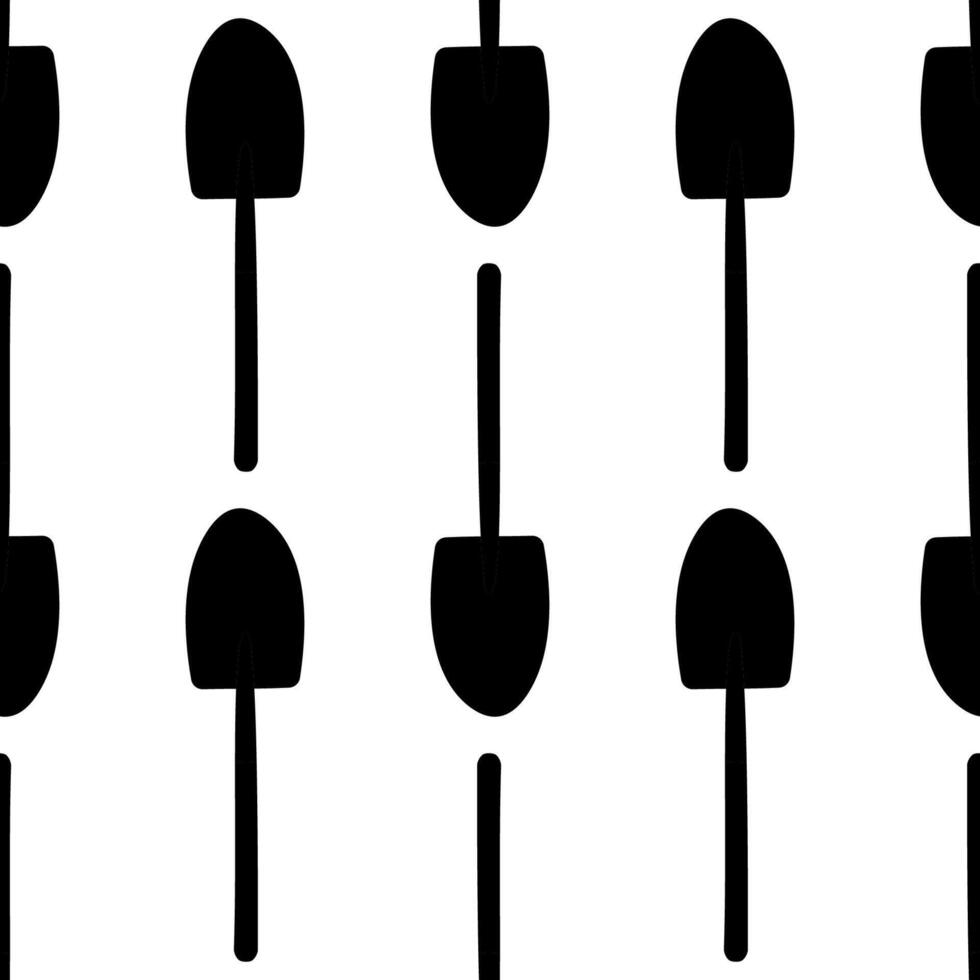 garden tool set care black pattern textile vector