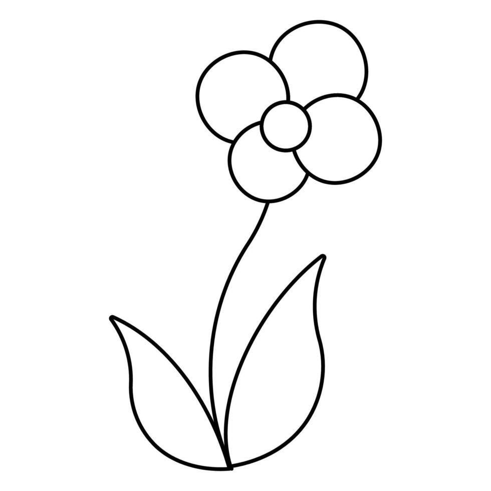 beautiful line flowers in the garden grow vector