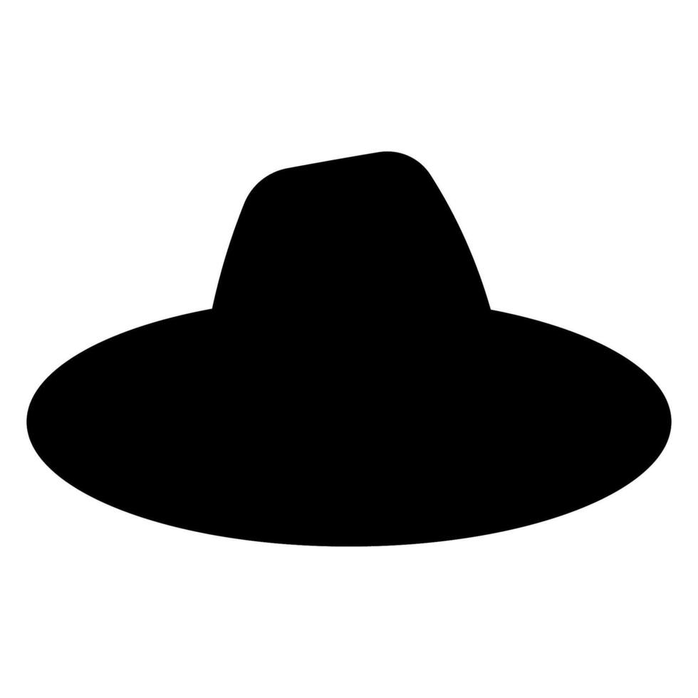 tocado negro Paja jardín sombrero objeto icono vector