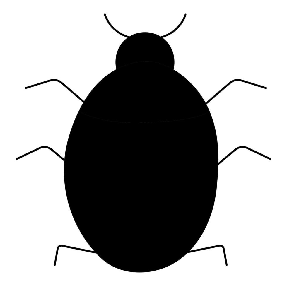 black insect ladybird ladybug. Icon, element fly vector