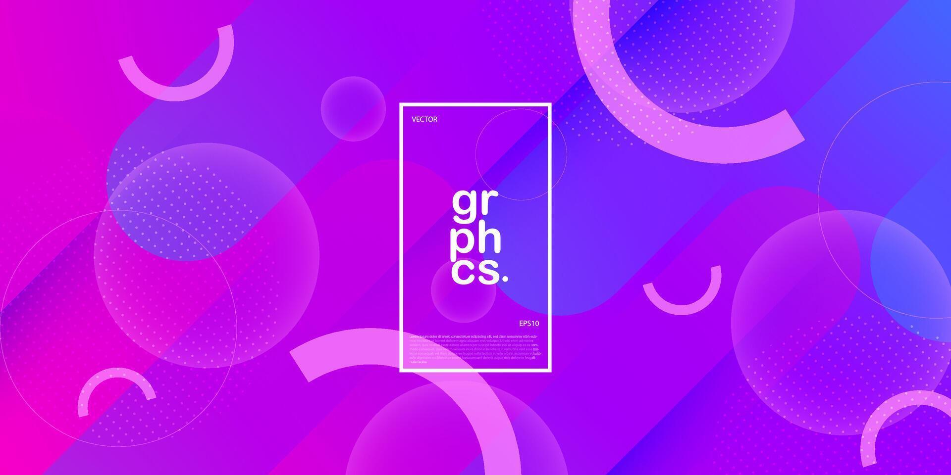 Dynamic geometric purple and blue gradient background. Modern pattern shapes and bubble composition. Eps10 vector