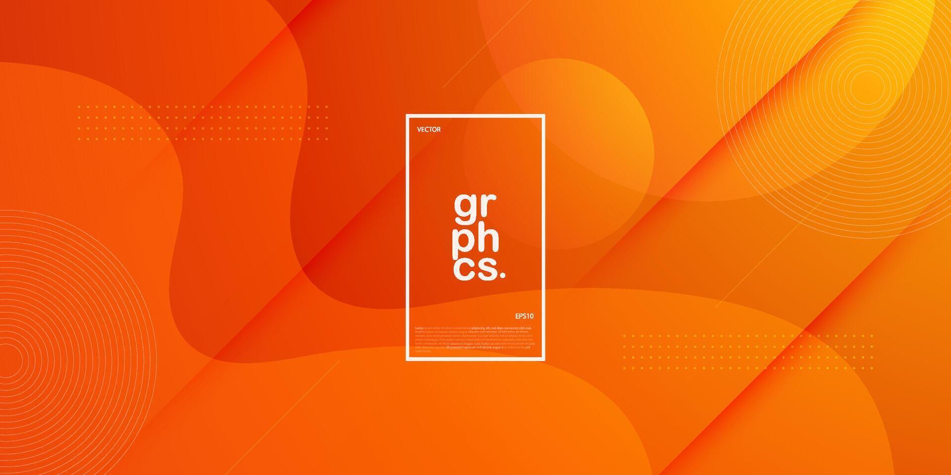 Modern dynamic orange textured background design in 3D style with orange color. Eps10 vector