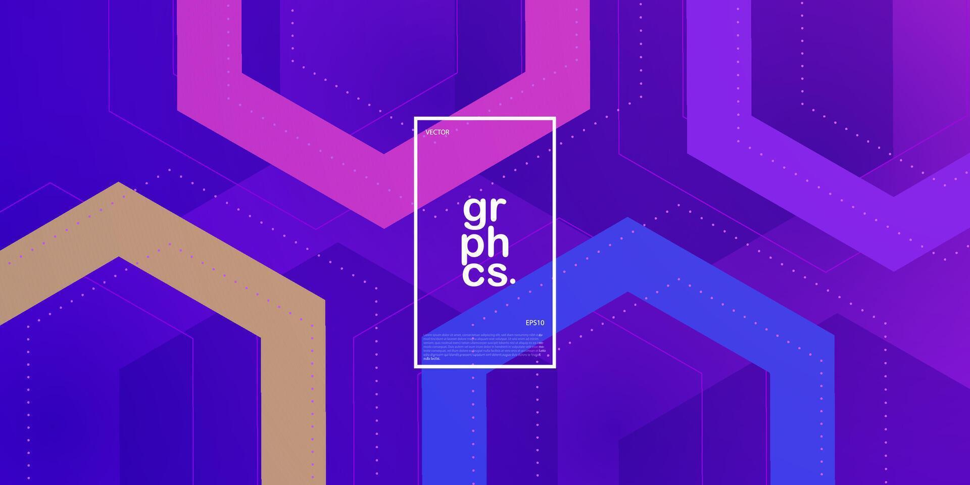 Colorful purple vector background with hexagon shape and lines. Hexagonal colorful illustration with simple pattern. Smart design for your promotions. Eps10 vector